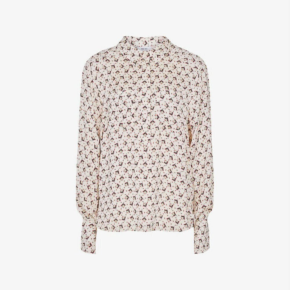 REISS PIA  TETRIS GEOMETRIC PRINT  BLOUSE TOP - Picture 11 of 14